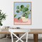 Plant on Pink I by Victoria Borges 18-in. W x 24-in. H. Canvas Wall Art Print Framed in Natural
